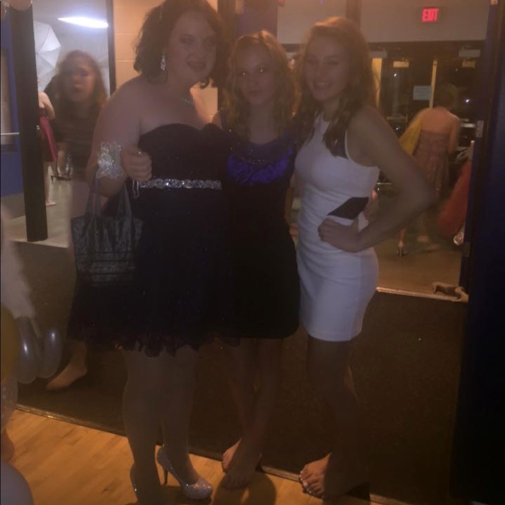 White/Black mesh homecoming dress